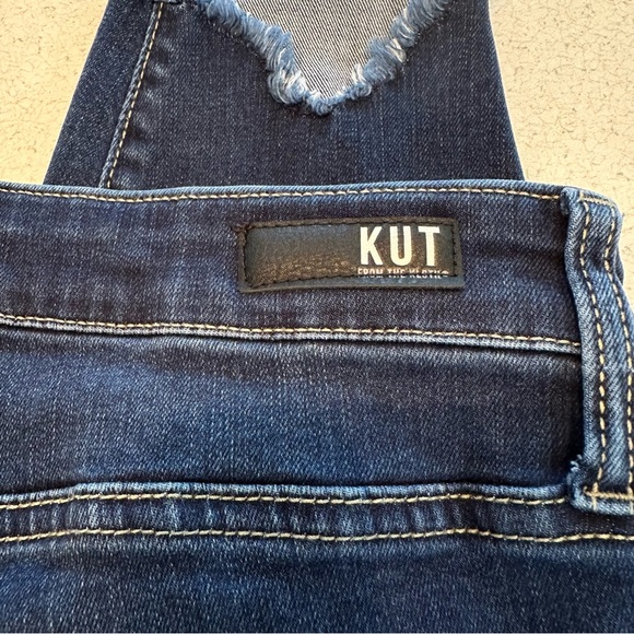 KUT From The Kloth Connie Ankle Skinny Jeans Frayed Hem Dark Blue Women’s Size 8 - Picture 7 of 15